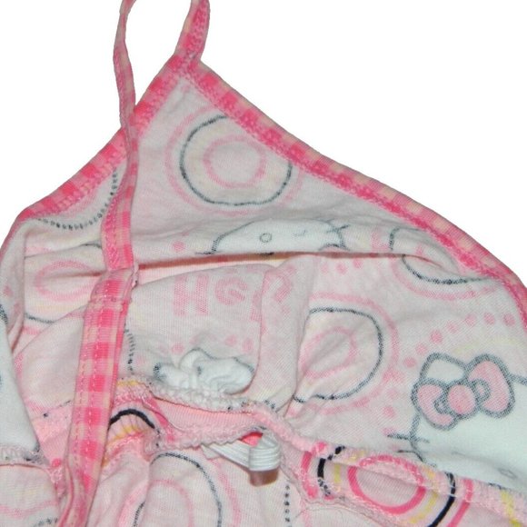 Sanrio Hello Kitty Cotton Babydoll Nightie Pink White Adjustable Size L kawaii - Picture 8 of 12